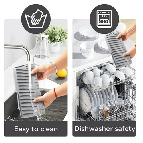 Foldable Silicone Sink Splash Guard & Drain Pad – Kitchen and Bathroom Faucet Splash Protector