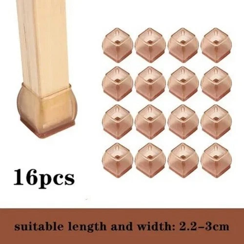 16PCS Upgraded Silicone Chair Leg Floor Protectors with Felt Pads – Anti-Scratch Furniture Feet Covers for Hardwood Floors