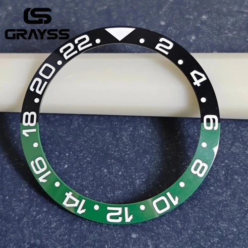 38mm Ceramic Watch Bezel Insert – Alloy Replacement Bezel Ring for 40mm NH35/NH34 GMT Dive Watches