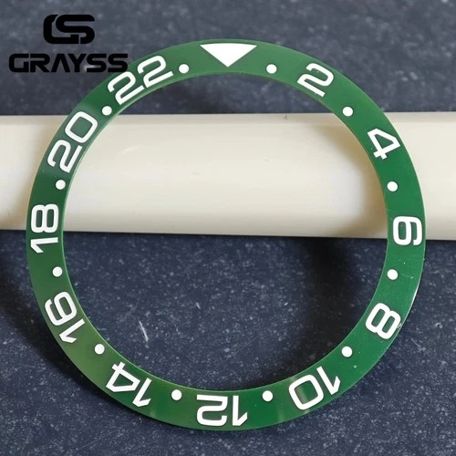38mm Ceramic Watch Bezel Insert – Alloy Replacement Bezel Ring for 40mm NH35/NH34 GMT Dive Watches