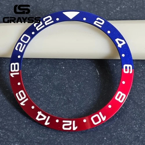 38mm Ceramic Watch Bezel Insert – Alloy Replacement Bezel Ring for 40mm NH35/NH34 GMT Dive Watches