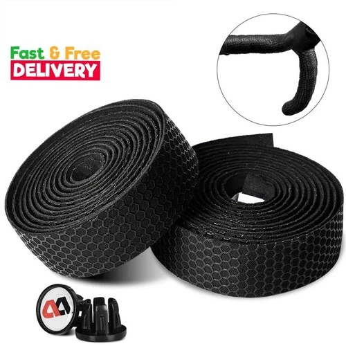 Eva Pu Road Bike Handlebar Tape Bicycle Handle Bar Wrap Tapes Black A Pair