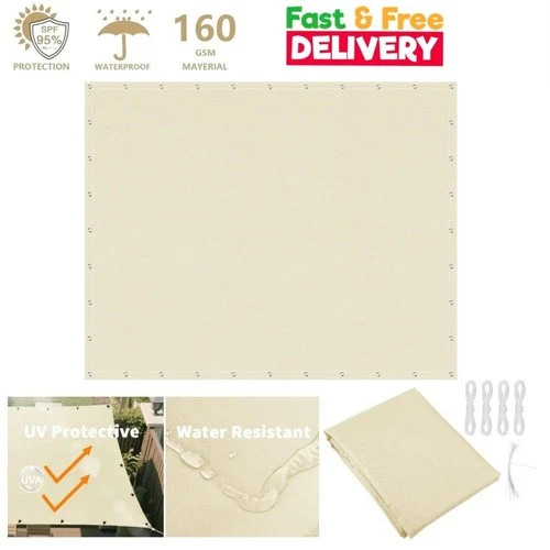 2X33X33X44X5M Sun Shade Sail Waterproof Outdoor Square Rectangle Garden Patio