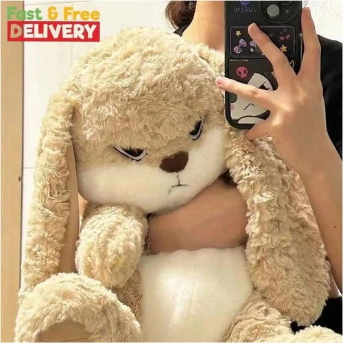 Large Size Angry Rabbit Plush Toy Cute Animal Plushie Doll Kawaii Stuffed Soft T