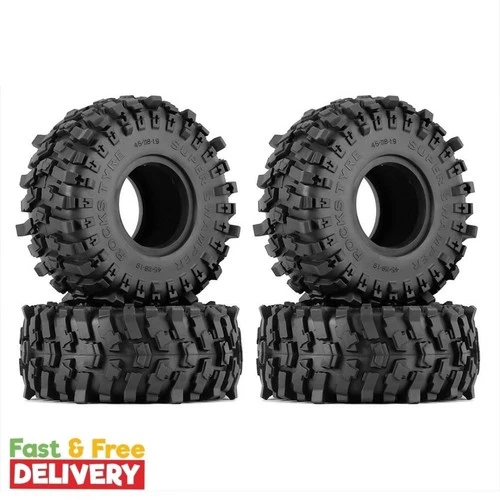 1.9" Milky White Soft Rubber RC Crawler Tires 118×45mm – Off-Road Tires for 1/10 RC Trucks & Crawlers