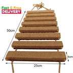 Cat Climbing Ladder Bridge For Cats Cage Sisal Wooden Rope Ladder Pet Furniture