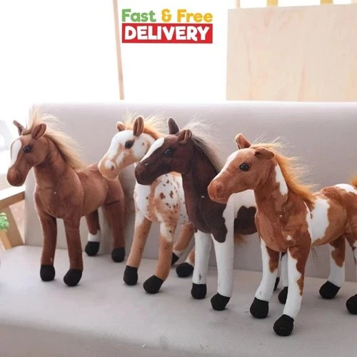 28Cm Simulation Horse Plush Toy Soft Horse Doll Cute Realistic Kids Gift