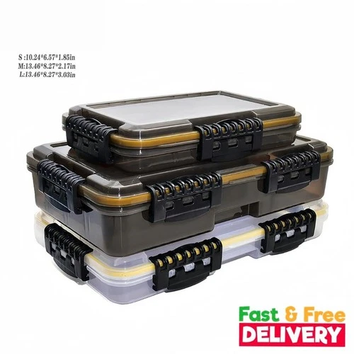 Waterproof Fishing Tackle Box Large Capacity Storage Case Hooks Lures Bait Gear