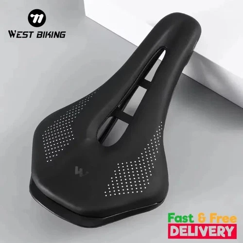 West Biking Mtb Road Bike Saddle Hollow Bicycle Seat Cushion Saddle Black