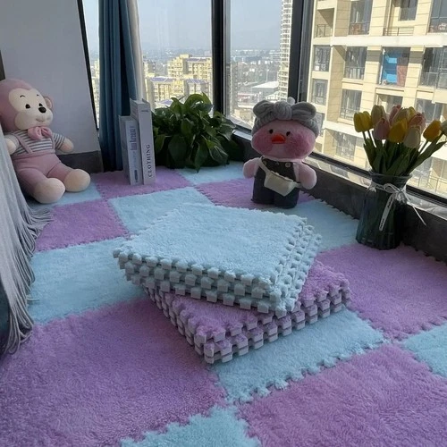 3030Cm Soft Plush Kids Play Mat Interlocking Puzzle Rug Tiles Warm Carpet Fo
