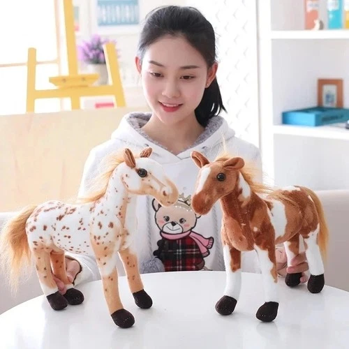 28Cm Simulation Horse Plush Toy Soft Horse Doll Cute Realistic Kids Gift
