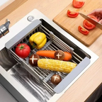 Adjustable Stainless Steel Kitchen Dish Drying Sink Rack Drain Strainer Basket