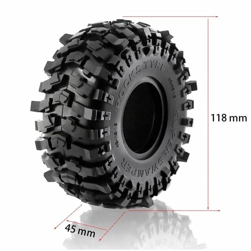 1.9" Milky White Soft Rubber RC Crawler Tires 118×45mm – Off-Road Tires for 1/10 RC Trucks & Crawlers