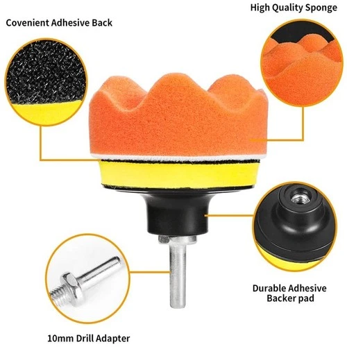 Car Polishing Sponge Pads Kit Foam Pad Buffer Kit Polishing Machine Wax Pads