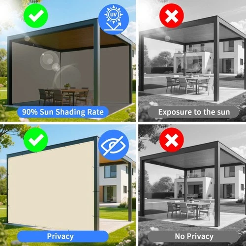 2X33X33X44X5M Sun Shade Sail Waterproof Outdoor Square Rectangle Garden Patio