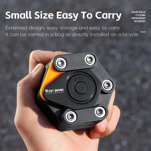 WEST BIKING Foldable Anti-Theft Bicycle Lock – 4-Digit Combination Security Lock for Bikes & E-Bikes (78cm)