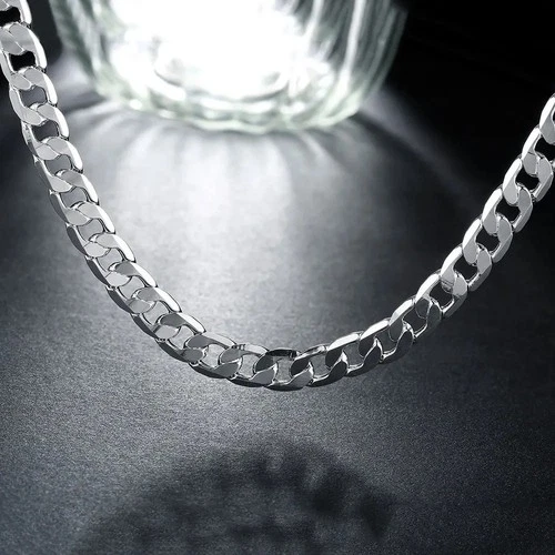 925 Sterling Silver 8Mm Wide 1624 Inches Cuban Curb Link Chain Men Necklace