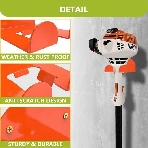 Wall Mounted Garden Tool Holder – Heavy Duty Garage Organizer Hook Rack for Strimmers, Weeders & Yard Tools