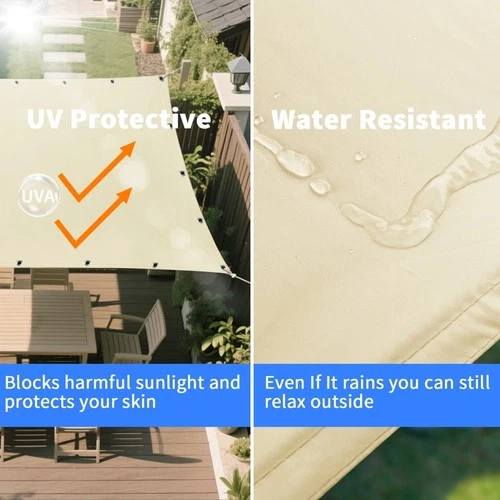 2X33X33X44X5M Sun Shade Sail Waterproof Outdoor Square Rectangle Garden Patio