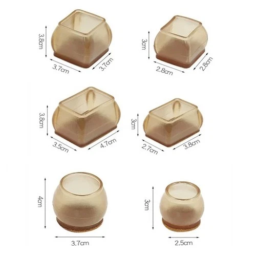 16Pcs Upgraded Silicone Chair Leg Floor Protectors Caps Covers Felt For Hardwood