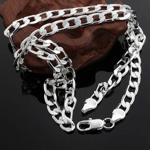 925 Sterling Silver 8Mm Wide 1624 Inches Cuban Curb Link Chain Men Necklace