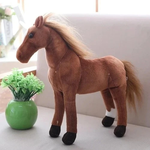 28Cm Simulation Horse Plush Toy Soft Horse Doll Cute Realistic Kids Gift