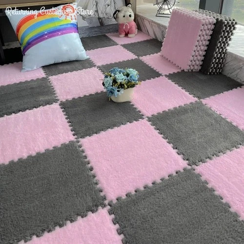 3030Cm Soft Plush Kids Play Mat Interlocking Puzzle Rug Tiles Warm Carpet Fo