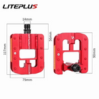 Liteplus Bike Foldable Pedals Bicycle Folding Alloy Pedals Antislip Reflective