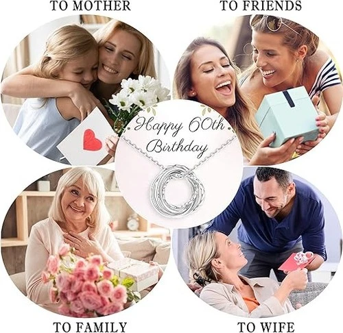 60Th Birthday Gifts For Women 925 Sterling Silver Birthday Necklace 3 4 5 6 7