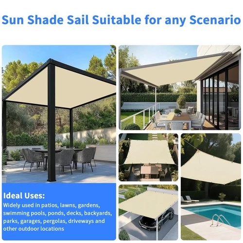 2X33X33X44X5M Sun Shade Sail Waterproof Outdoor Square Rectangle Garden Patio