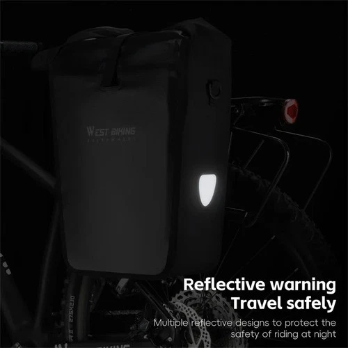 Full Waterproof Bicycle Single Pannier Mtb Bike Rear Rack Bag 25L