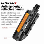 Liteplus Bike Foldable Pedals Bicycle Folding Alloy Pedals Antislip Reflective