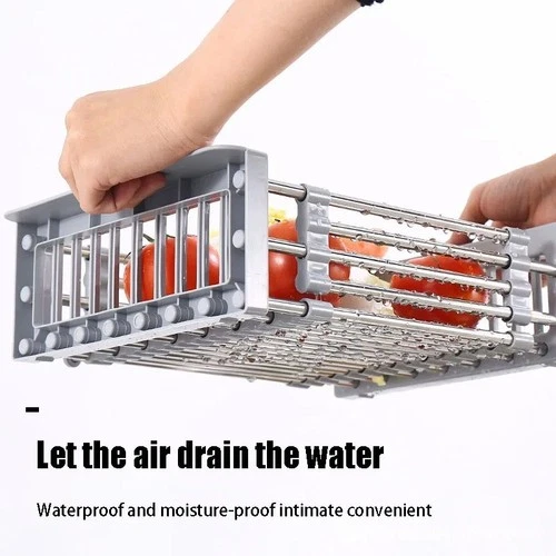 Adjustable Stainless Steel Kitchen Dish Drying Sink Rack Drain Strainer Basket