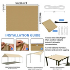 2X33X33X44X5M Sun Shade Sail Waterproof Outdoor Square Rectangle Garden Patio