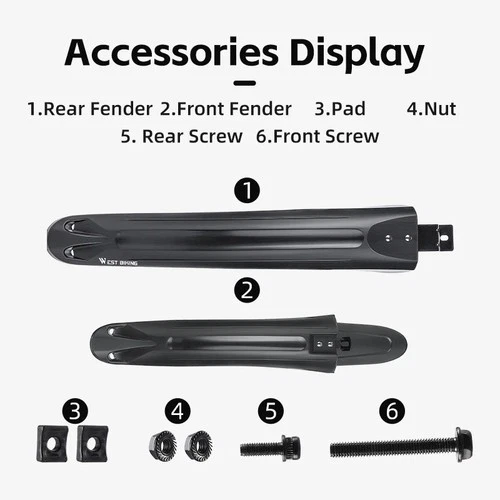 Bicycle Mudguard Front Rear Set Plastic Widen Fender For Mtb Bike 2627529Inch