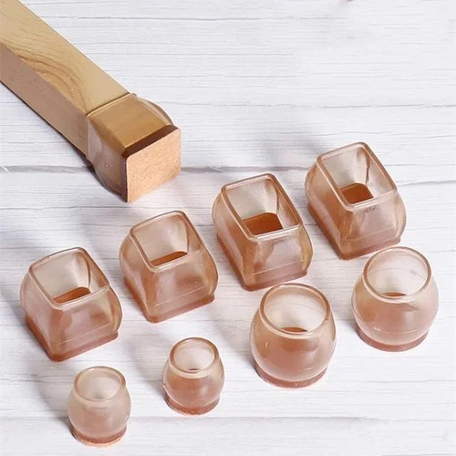 16PCS Upgraded Silicone Chair Leg Floor Protectors with Felt Pads – Anti-Scratch Furniture Feet Covers for Hardwood Floors