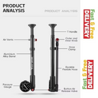 300400Psi High Pressure Bike Front Fork Rear Shock Pump Schrader Valve