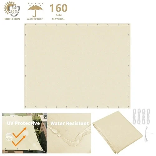 2X33X33X44X5M Sun Shade Sail Waterproof Outdoor Square Rectangle Garden Patio