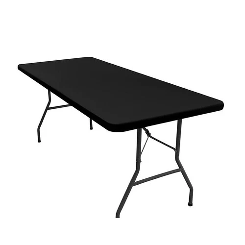 6FT Elastic Fitted Tablecloth – Washable Stretch Polyester Cover for Folding Trestle Tables