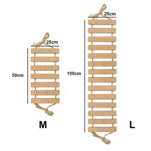 Cat Climbing Ladder Bridge For Cats Cage Sisal Wooden Rope Ladder Pet Furniture