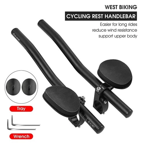 Bicycle Rest Handlebar Clip On Aero Bars Road Bike Extension Triathlon Aerobars