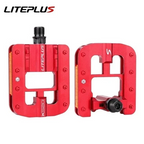Liteplus Bike Foldable Pedals Bicycle Folding Alloy Pedals Antislip Reflective