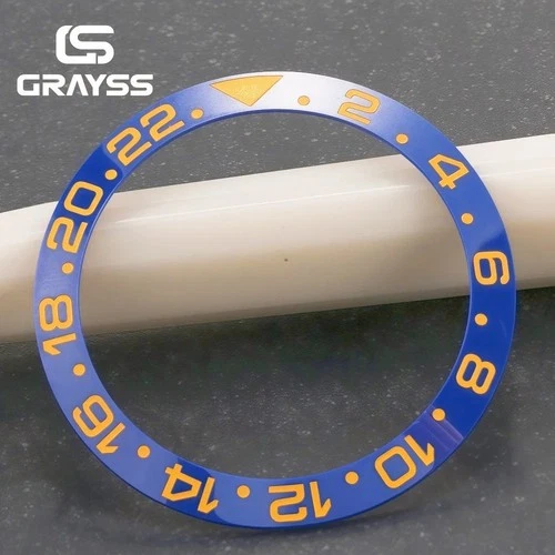 38mm Ceramic Watch Bezel Insert – Alloy Replacement Bezel Ring for 40mm NH35/NH34 GMT Dive Watches