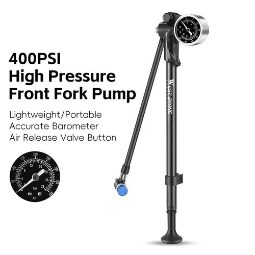 300 PSI High Pressure Bicycle Shock Pump – Front Fork & Rear Suspension Pump with Schrader Valve